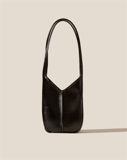 HEREU CALELLA BUCKET DISTRESSED LEATHEE BAG BLACK